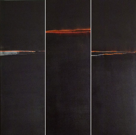 Tryptique - Acrylique sur toile et sctoch - 90 x 90 cm